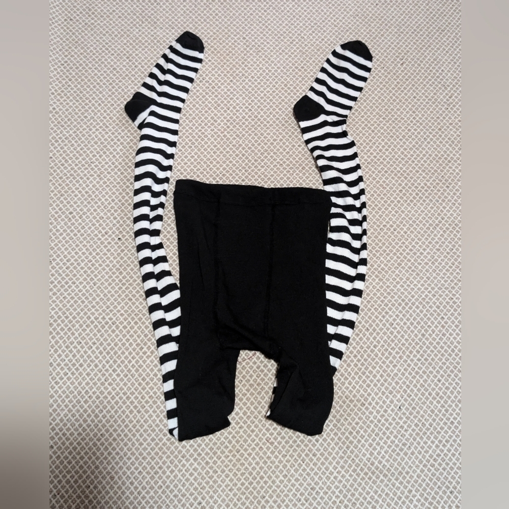 Joe B Black and White Striped Kids Footie